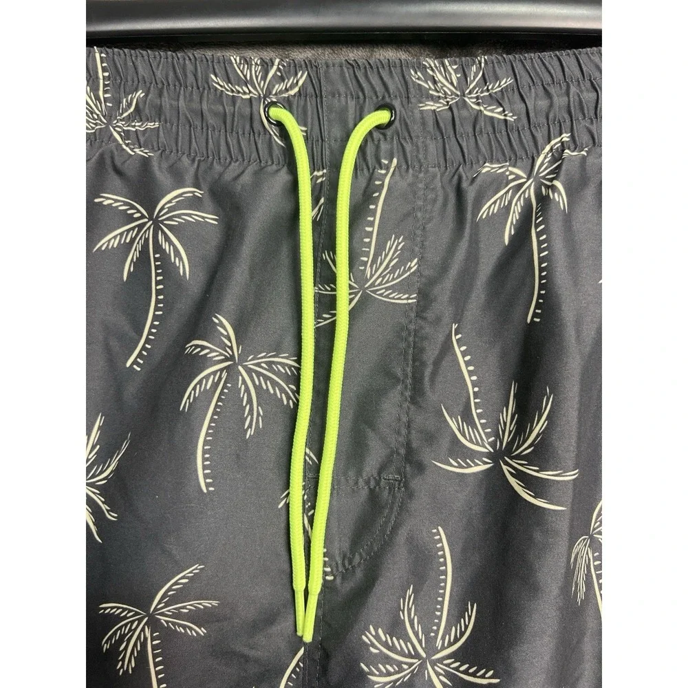 Old Navy Men's Size XL Palm Tree‎ Swim Trunks Gray Tropical Beach Board Shorts